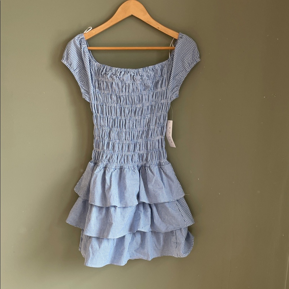 Blue Gingham Mini Dress